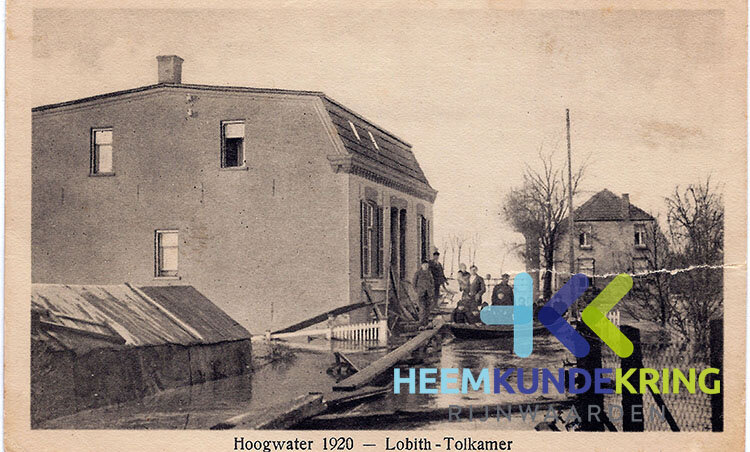 Ansichtkaart 1920  Tolkamer Bylandse weg hoogwater